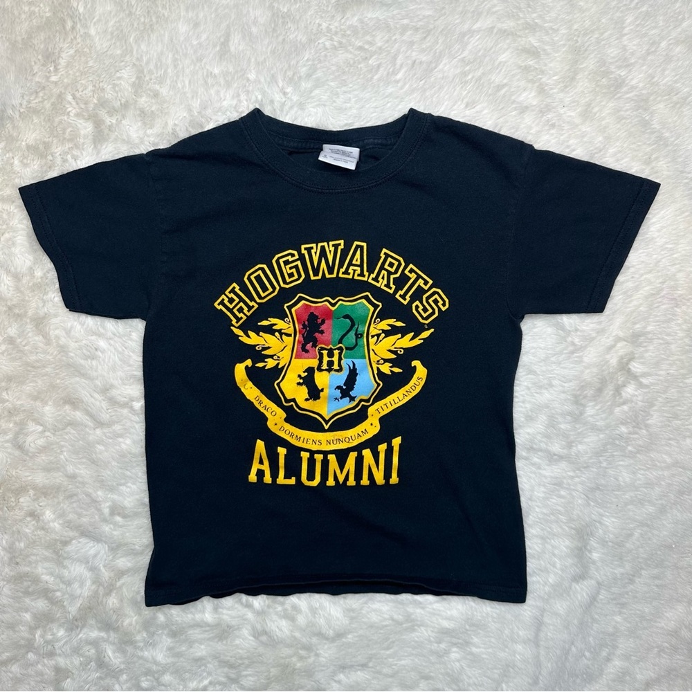 Gildan Harry Potter Howarts T-Shirt Black & Yellow Size Small